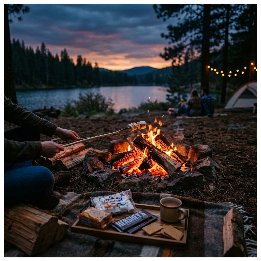 S'mores by a campfire